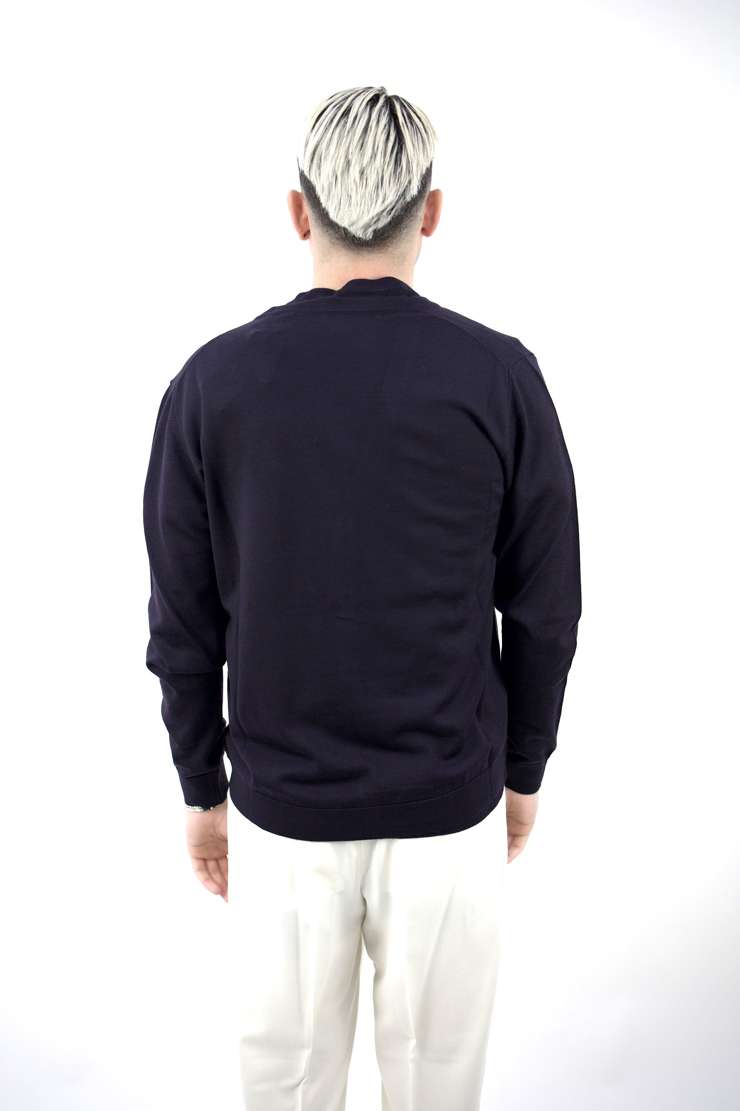 CARDIGAN IN LANA BLU NOTTE DF0024 023 DANIELE FIESOLI