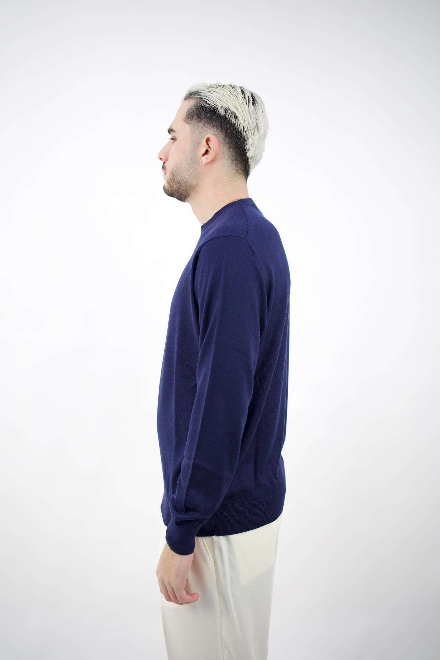 MAGLIA GIROCOLLO IN SETA&CASHMERE BLU DC9-14012 NAVY Della Ciana