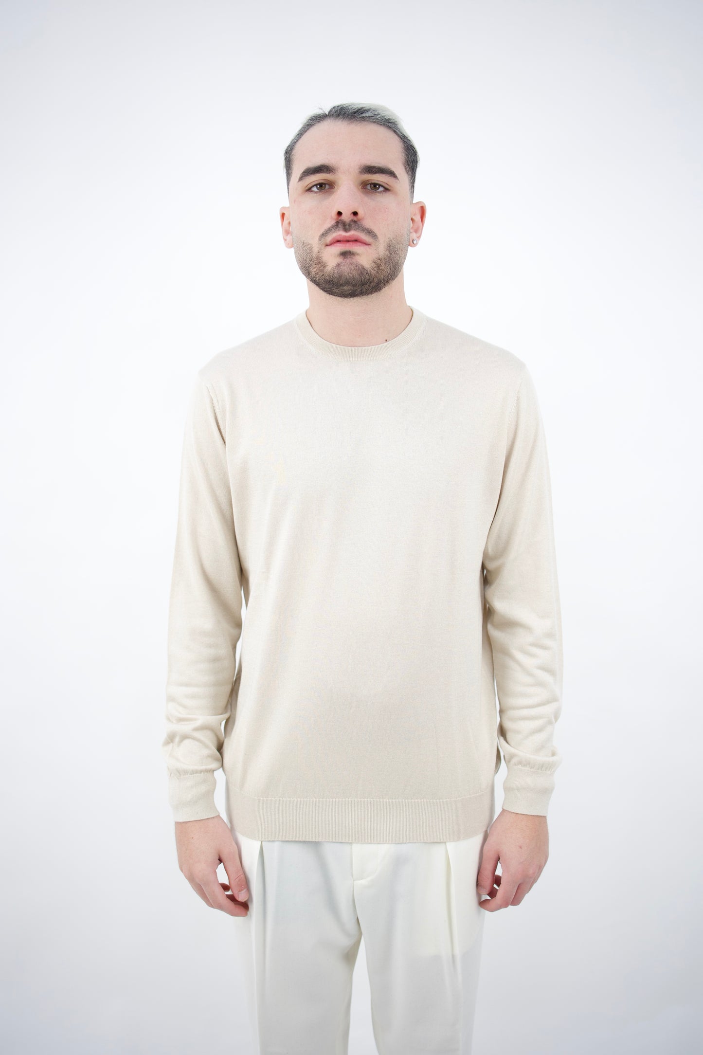 MAGLIA GIROCOLLO IN SETA&CASHMERE GESSO DC9-14012 Della Ciana