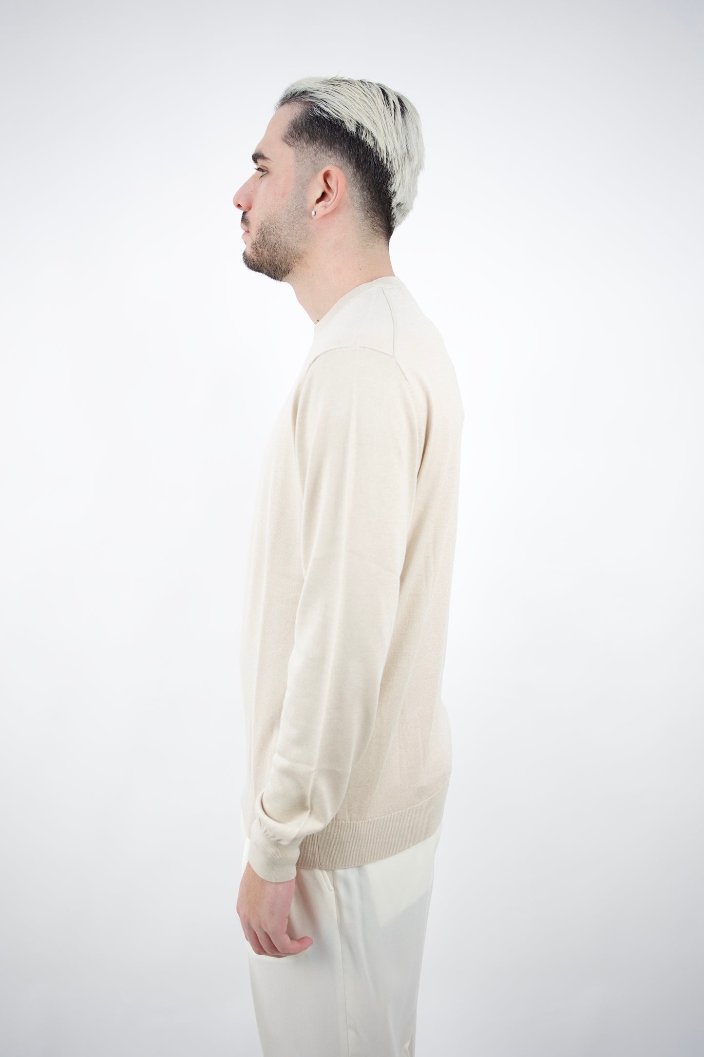 MAGLIA GIROCOLLO IN SETA&CASHMERE GESSO DC9-14012 Della Ciana