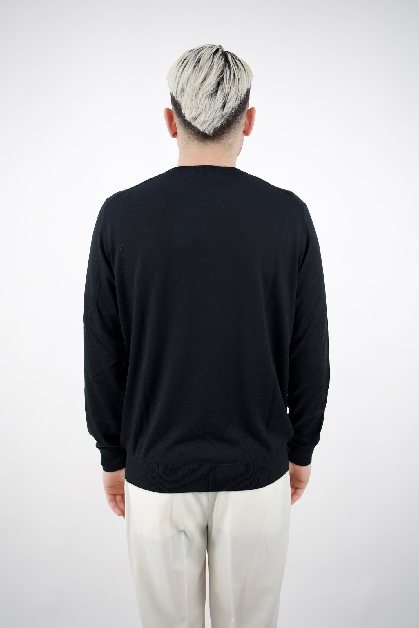 MAGLIA GIROCOLLO IN SETA&CASHMERE NERO DC9-14012 Della Ciana