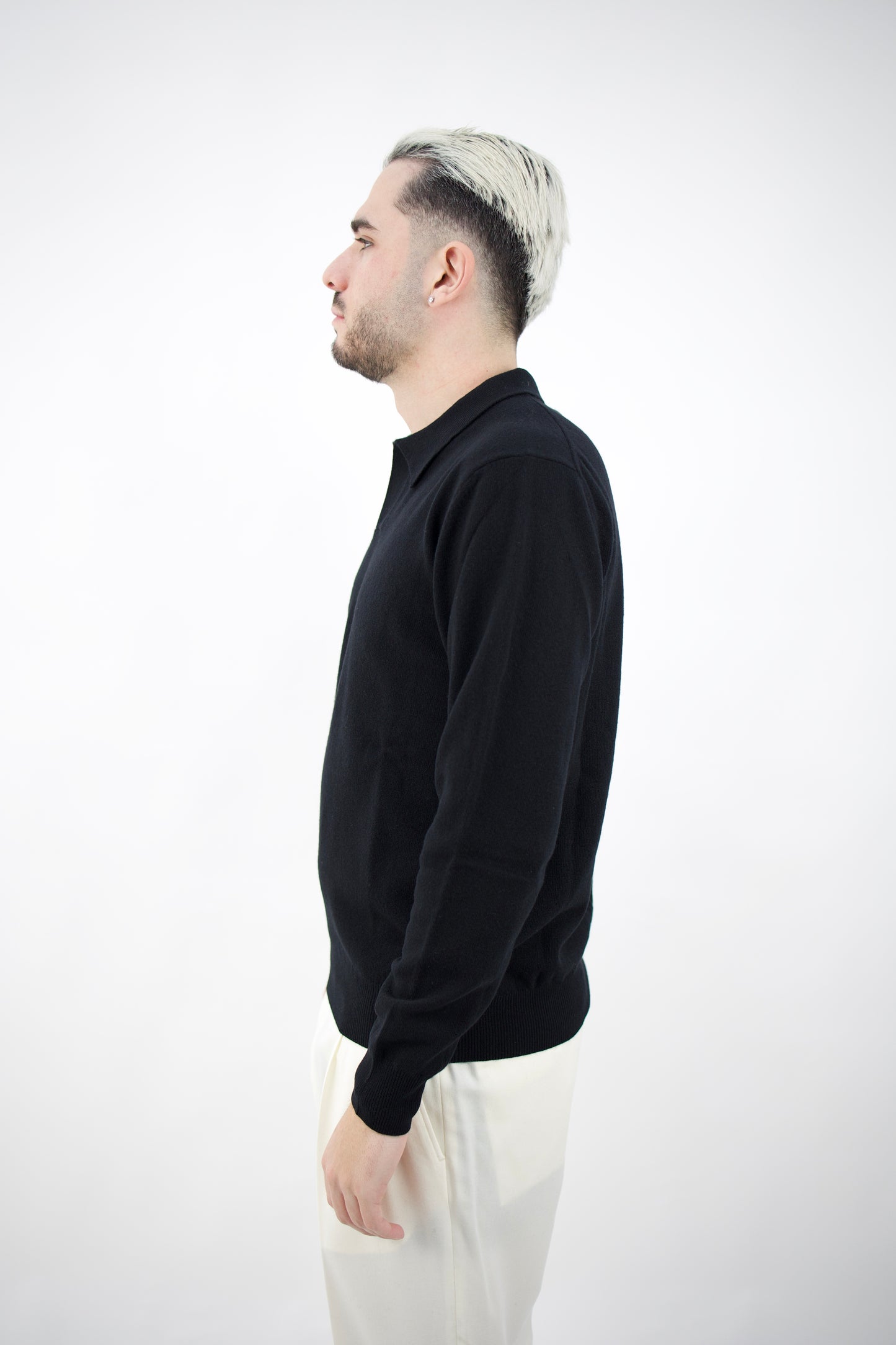 POLO OPEN COLLAR NERO 2561004/90R Altea