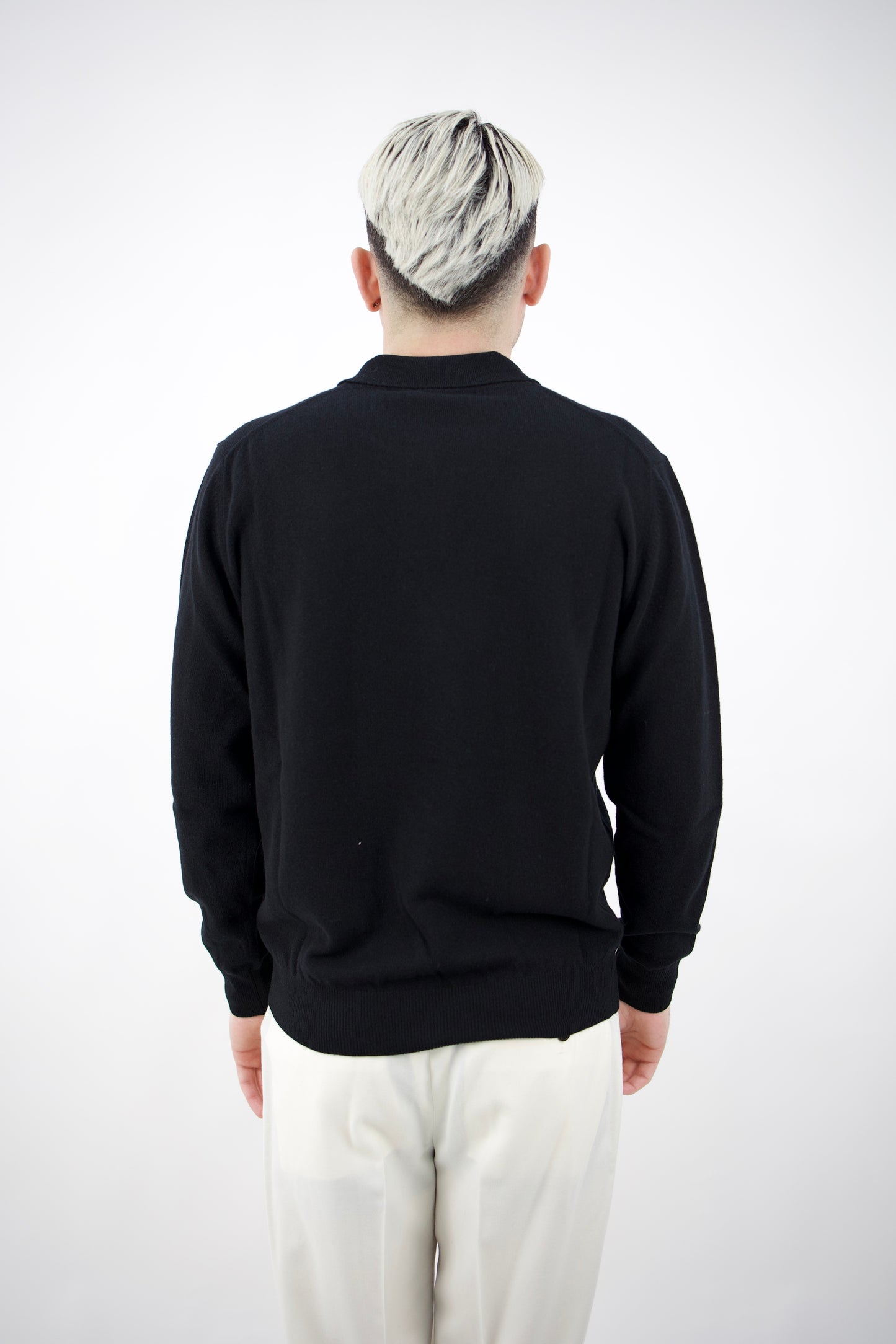 POLO OPEN COLLAR NERO 2561004/90R Altea
