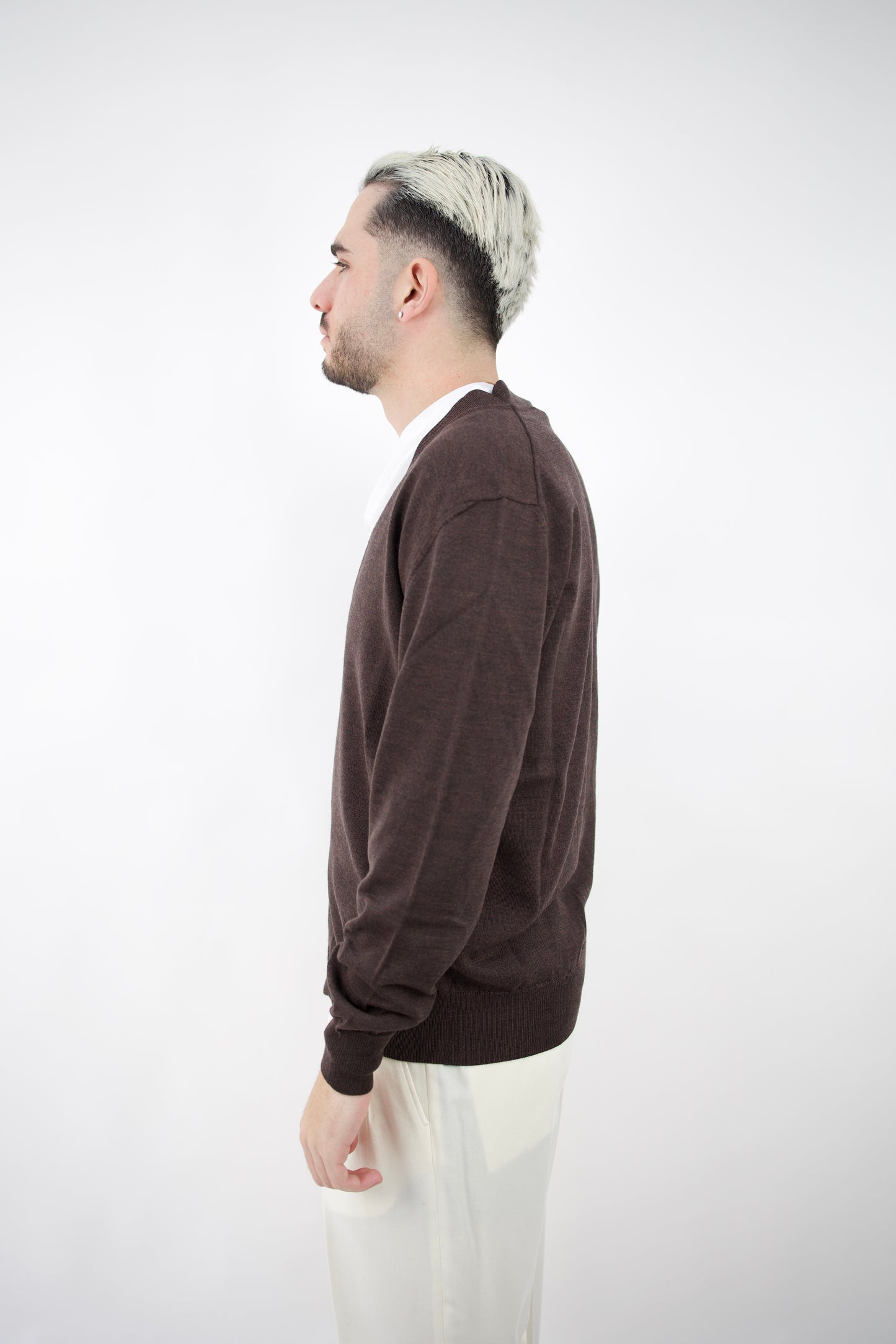 CARDIGAN IN LANA MERINO MARRONE 2561103/38R Altea