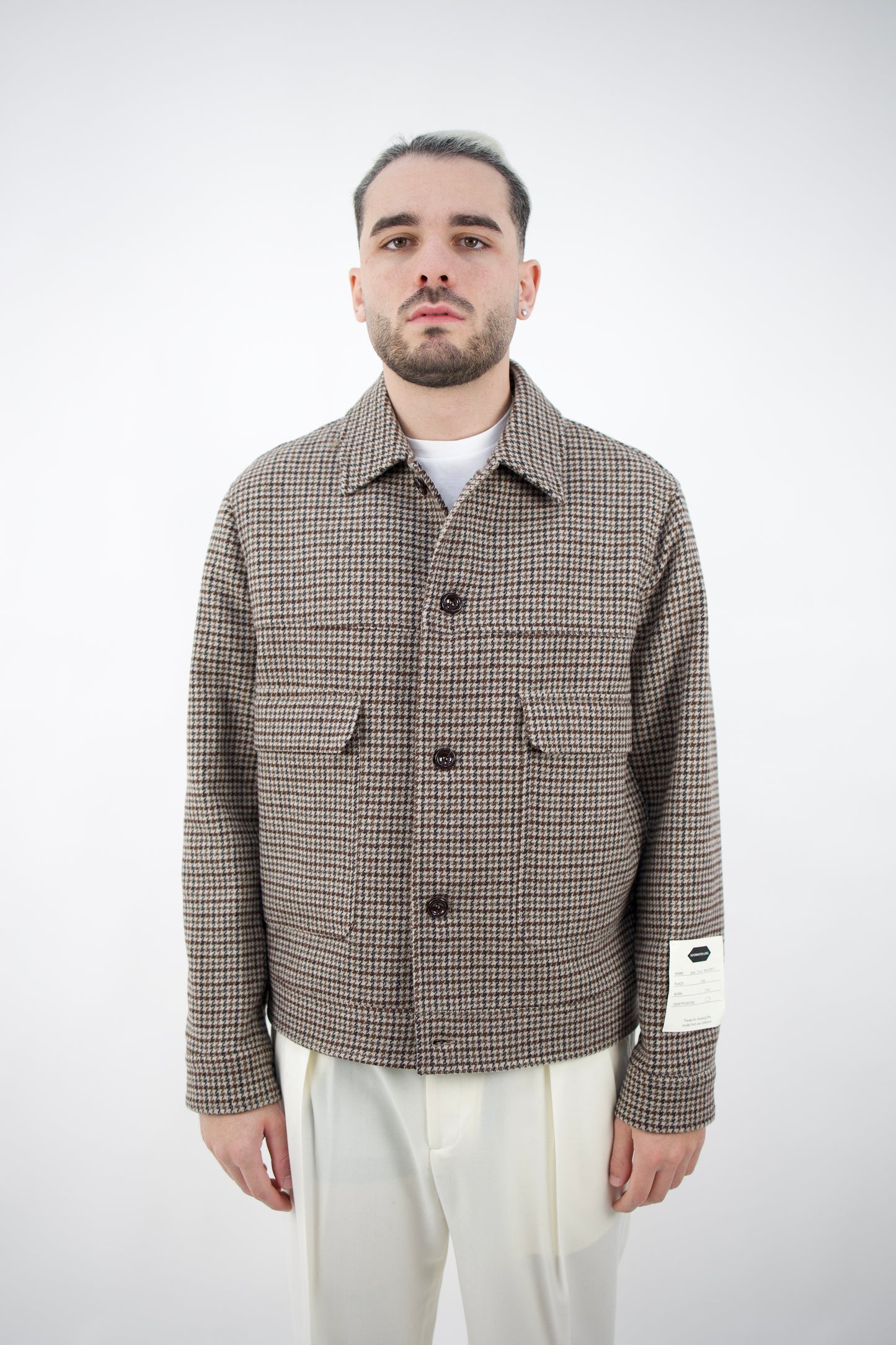 GIACCA CAMICIA LANA BEIGE E MARRONE YUMA/2K148 FW25 New York Resident