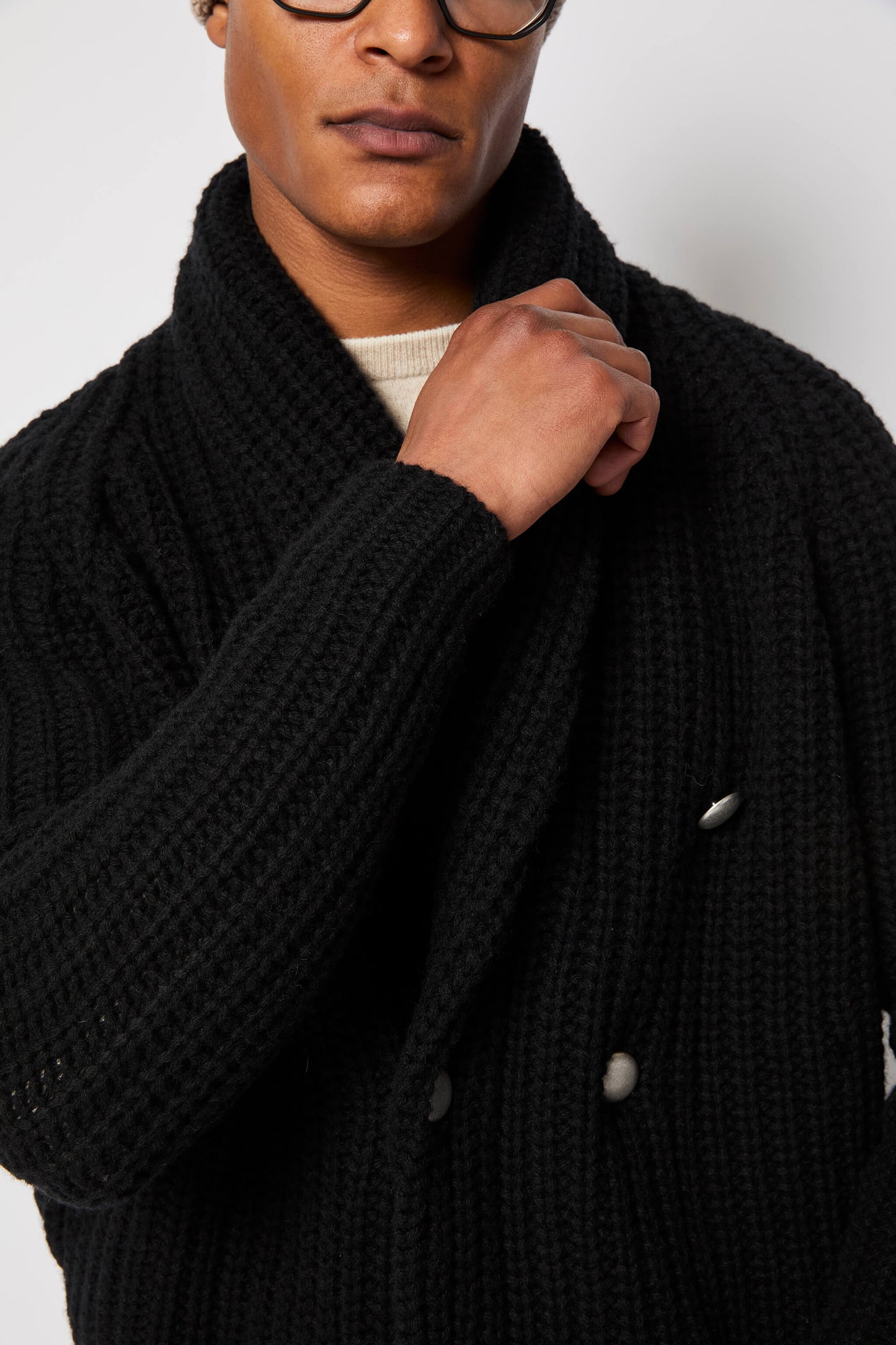 CARDIGAN DOPPIOPETTO NERO 59687/6 6385 L.B.M.