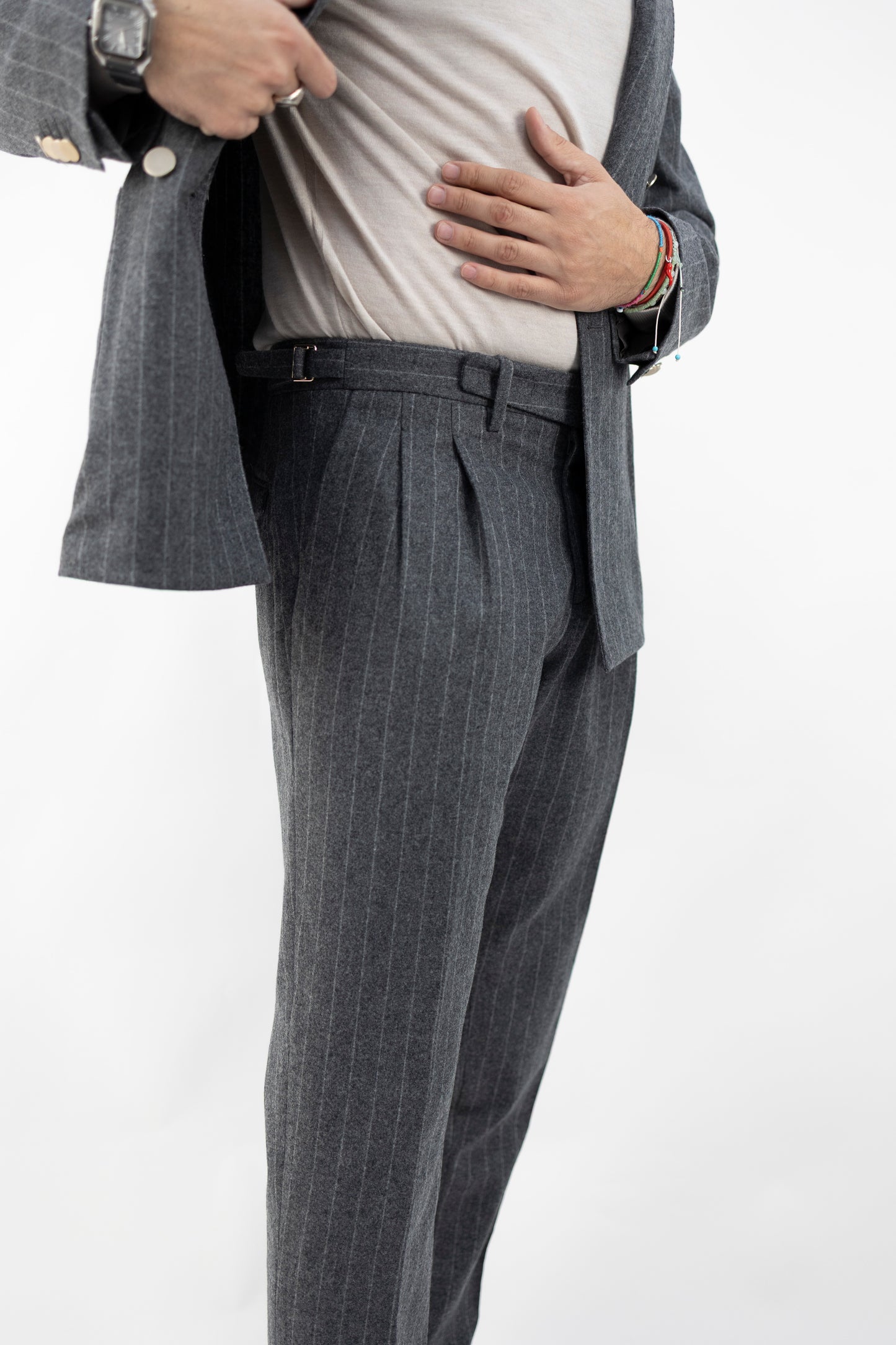 ABITO GRIGIO GESSATO BOLGHERIQUQD 400130B 070 Quattro decimi BY Briglia