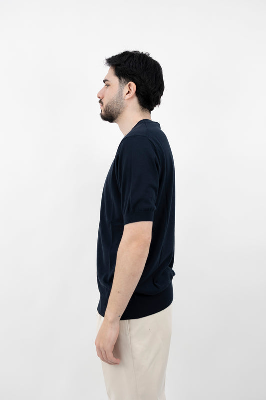 T-Shirt Seta Cotone Blu - Maglieria - Altea