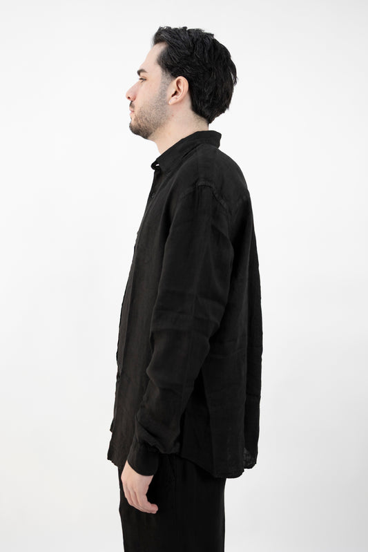 CAMICIA CIL34 ANDREA IN LINO NERO InLinum