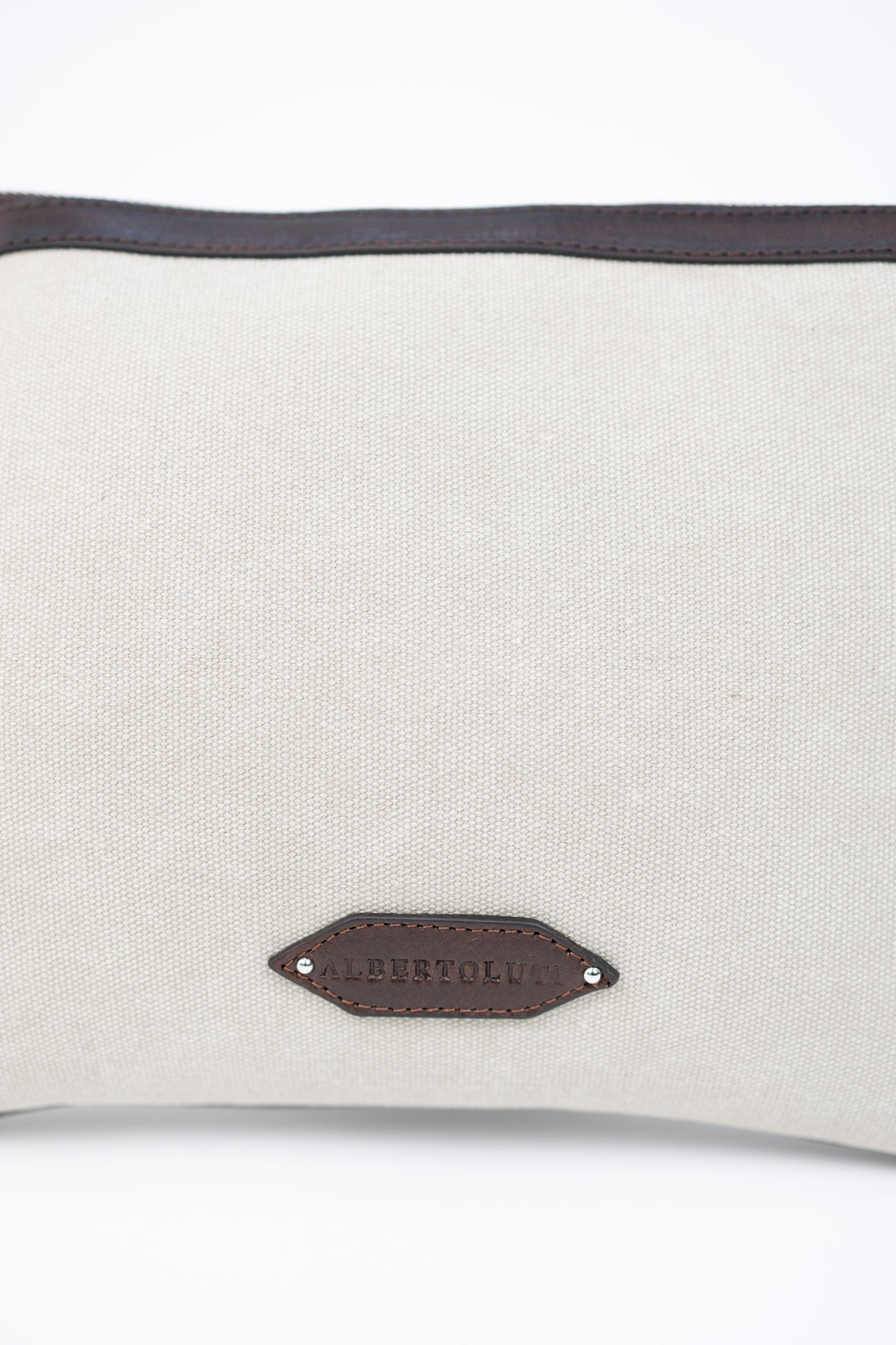 POCHETTE MANICO CANVAS SABBIA TESTA DI MORO Alberto Luti