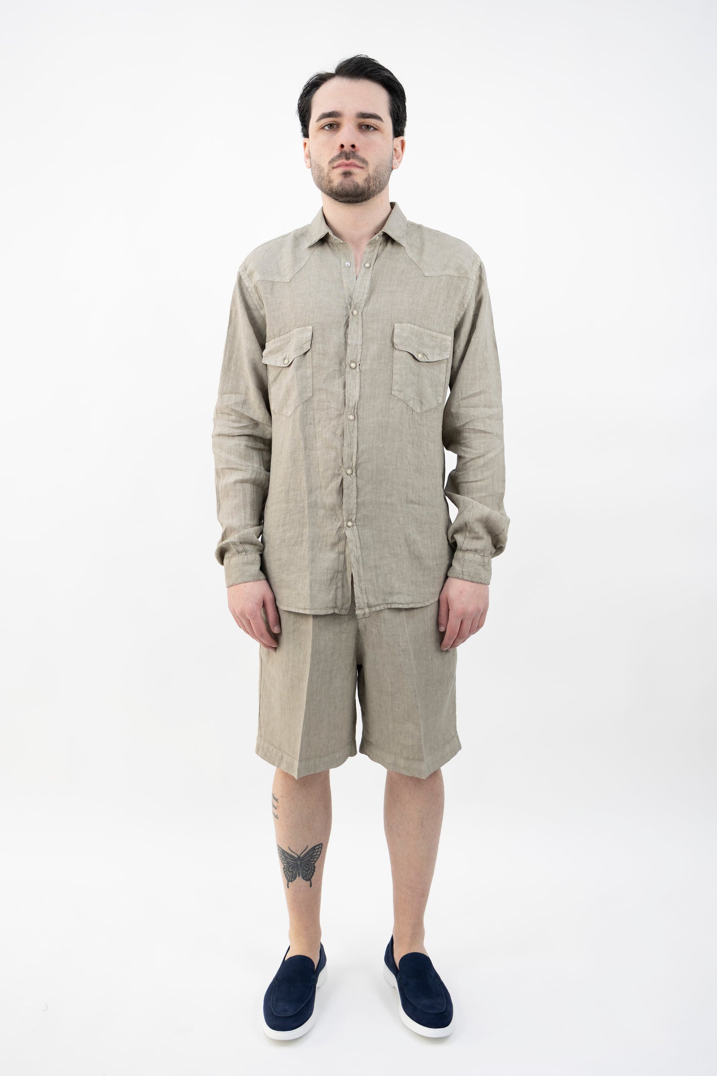 CAMICIA WESTERN CIL02 MARK IN LINO FANGO InLinum