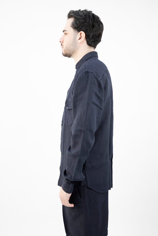 CAMICIA WESTERN CIL02 MARK IN LINO BLUE InLinum