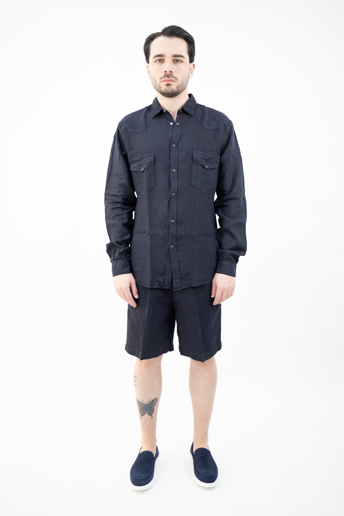 BERMUDA CIL20 PAJAMA IN LINO BLUE InLinum