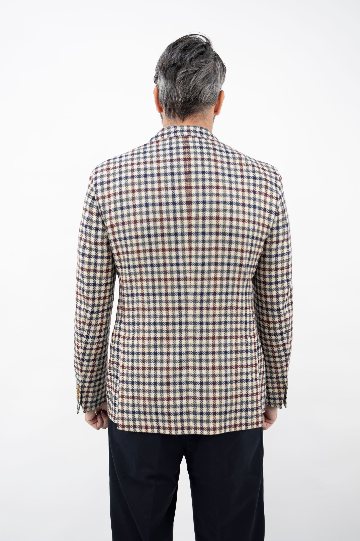 GIACCA MONOPETTO IN LANA A QUADRI 52673/2 2684 L.B.M.