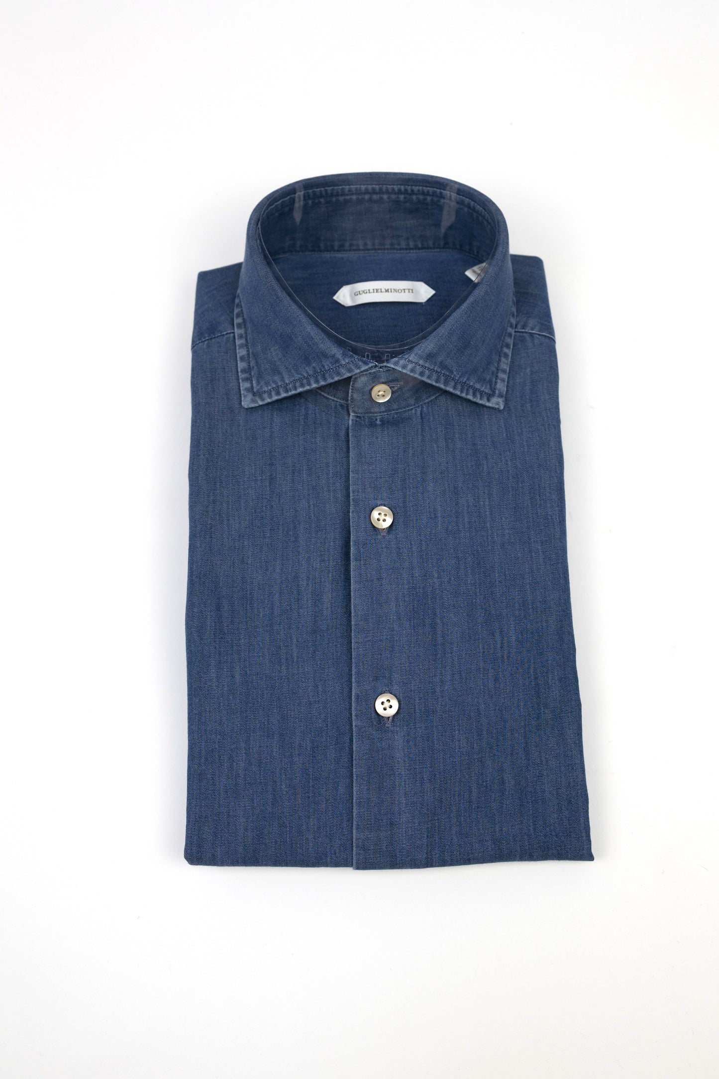 CAMICIA COTONE DENIM BLU 1JFNGDEUZ3 GUGLIELMINOTTI