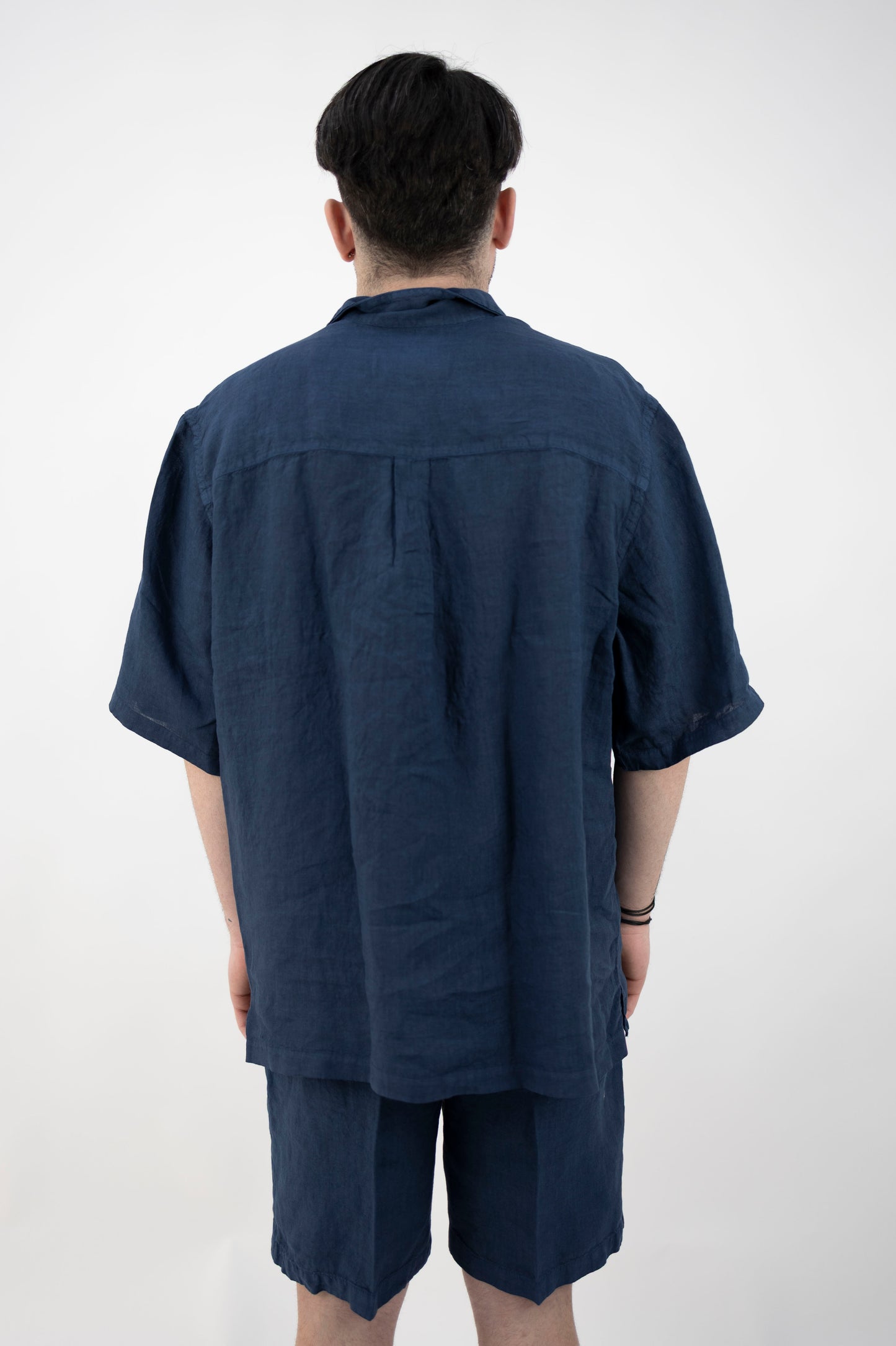 CAMICIA IN LINO MEZZA MANICA BIL24 BLUE InLinum