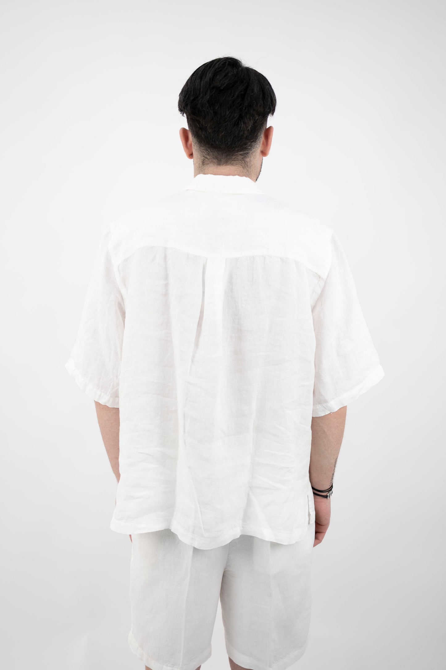 CAMICIA IN LINO BIANCA MEZZE MANICHE BIL24 OFF WHITE InLinum