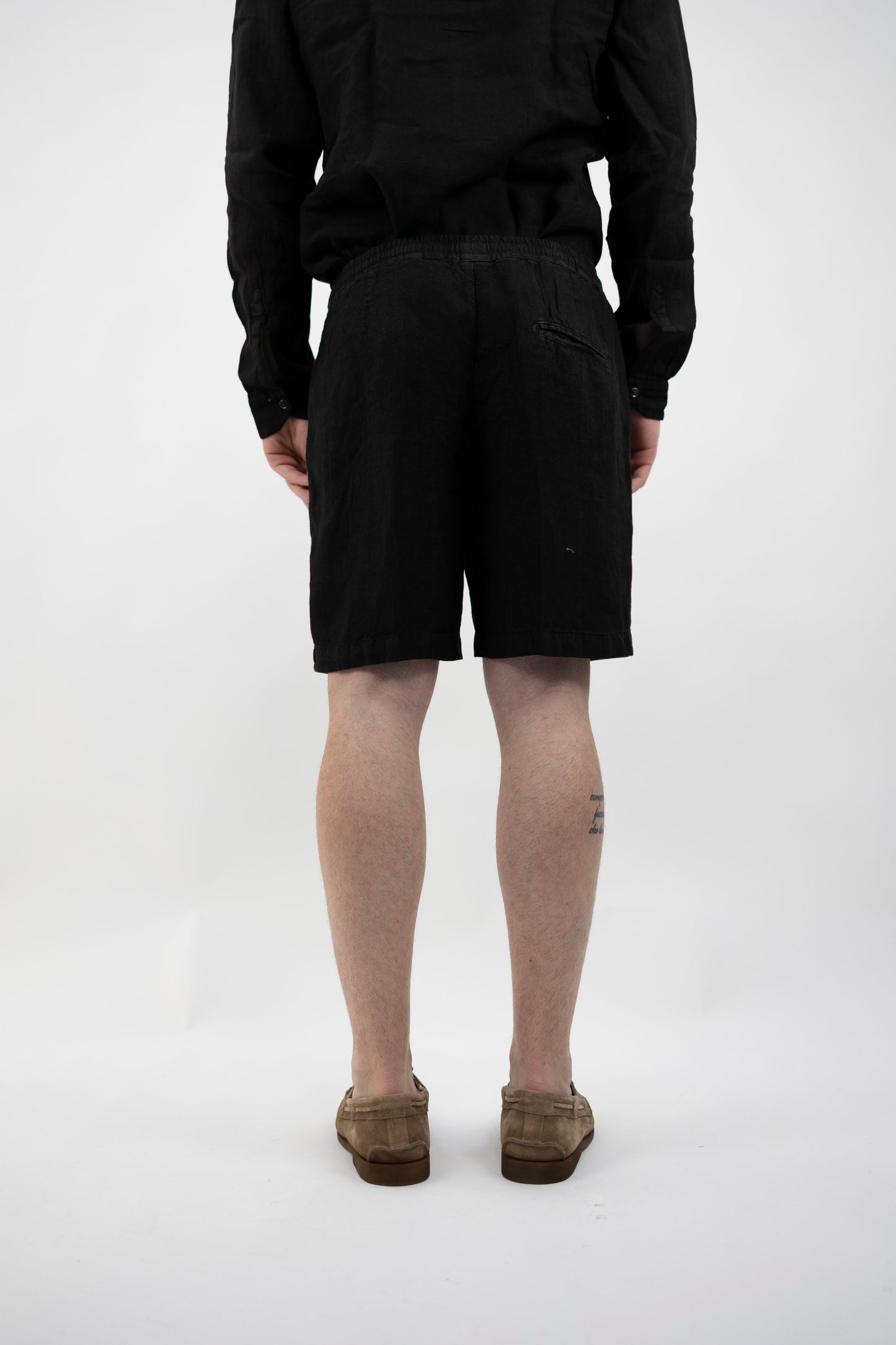 BERMUDA NERO IN LINO BIL17 CARBONE InLinum