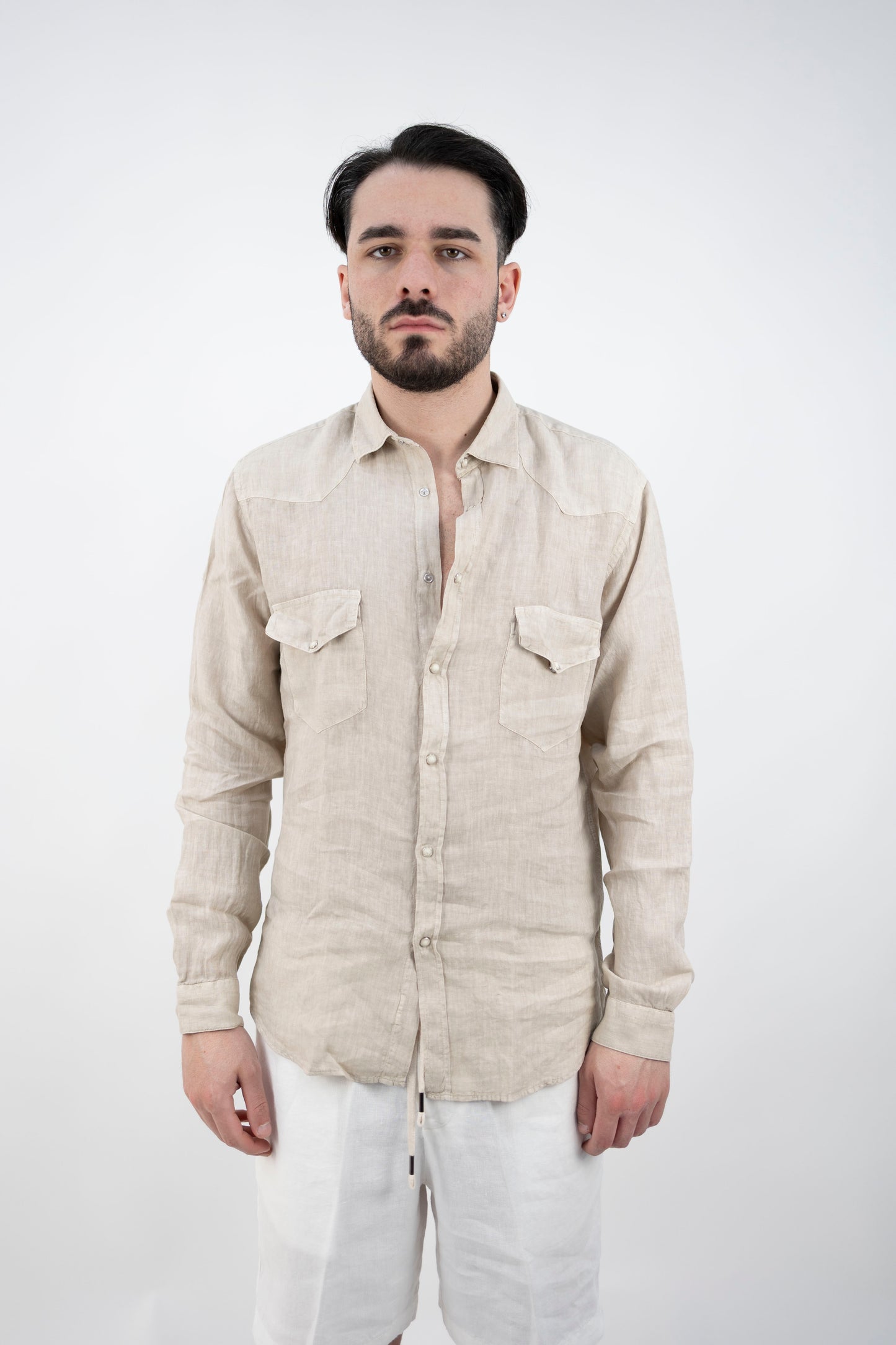 CAMICIA IN LINO TORTORA BIL19 TORTORA InLinum