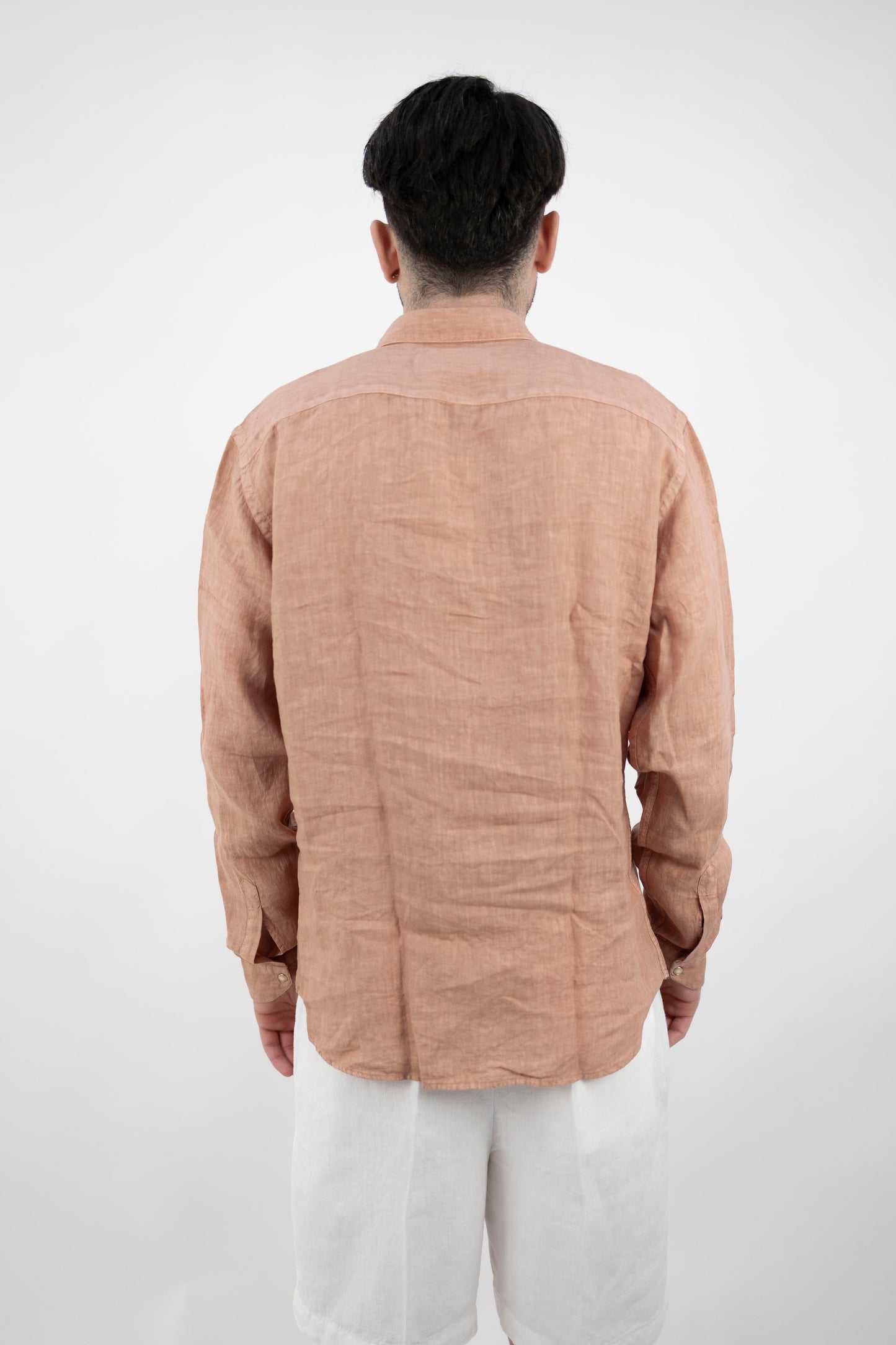 CAMICIA IN LINO ROSA ANTICO BIL19 ROSA RETRO' InLinum