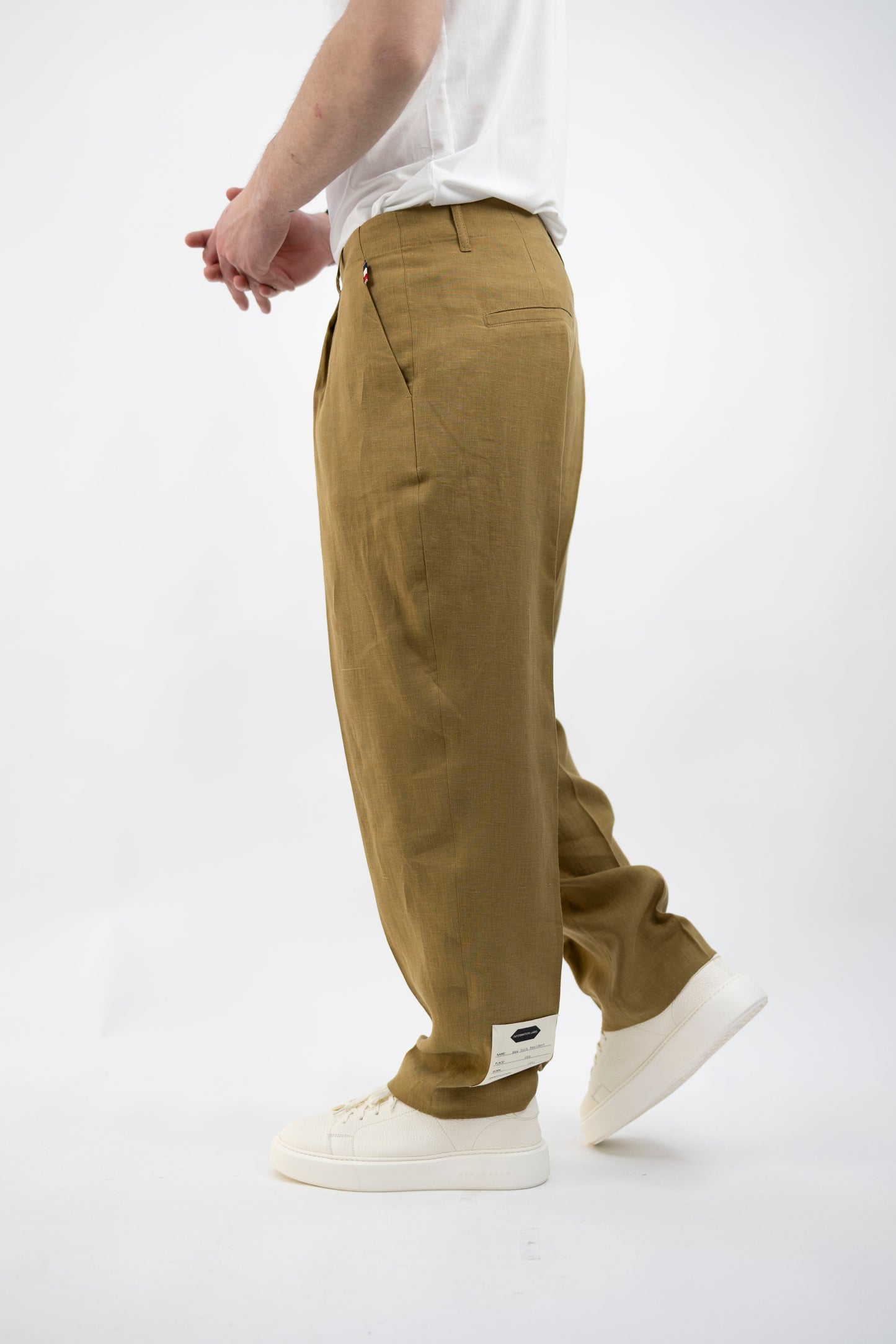 PANTALONE SENAPE IN LINO ANDREW/5K013 New York Resident