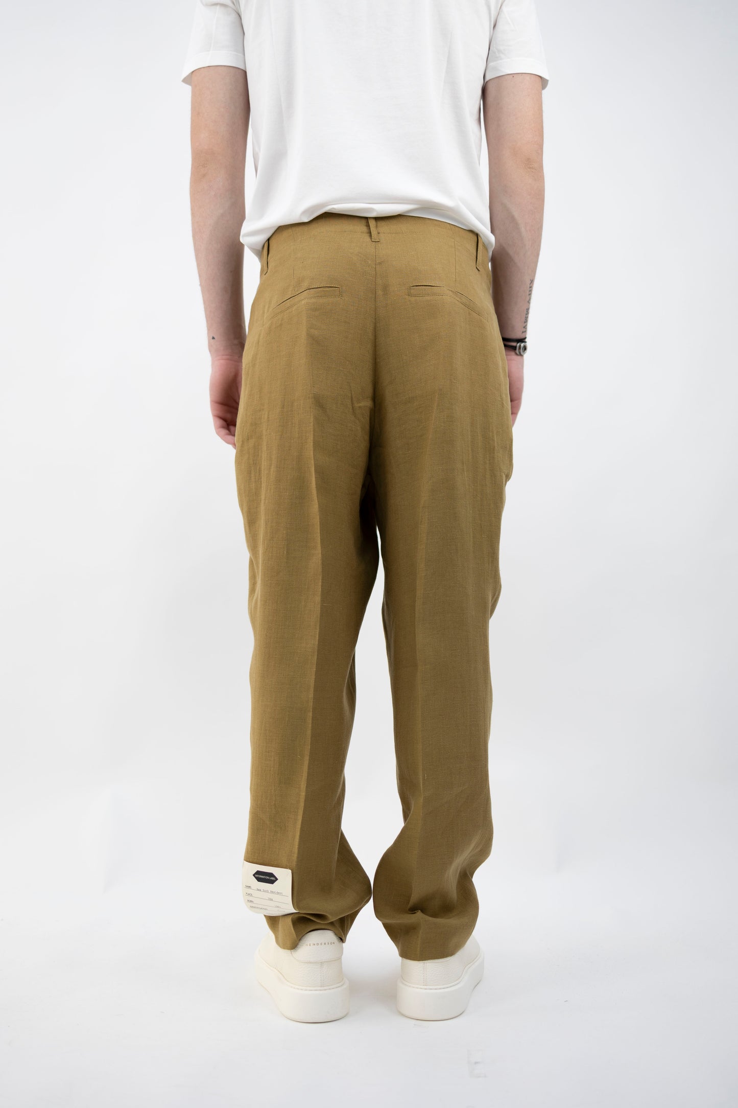 PANTALONE SENAPE IN LINO ANDREW/5K013 New York Resident