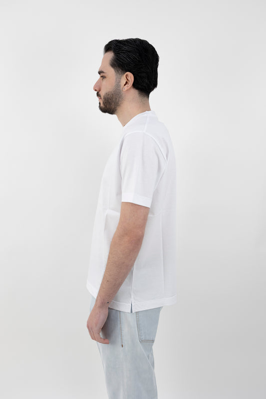 T-SHIRT GIROCOLLO BIANCA DF4315 01 DANIELE FIESOLI