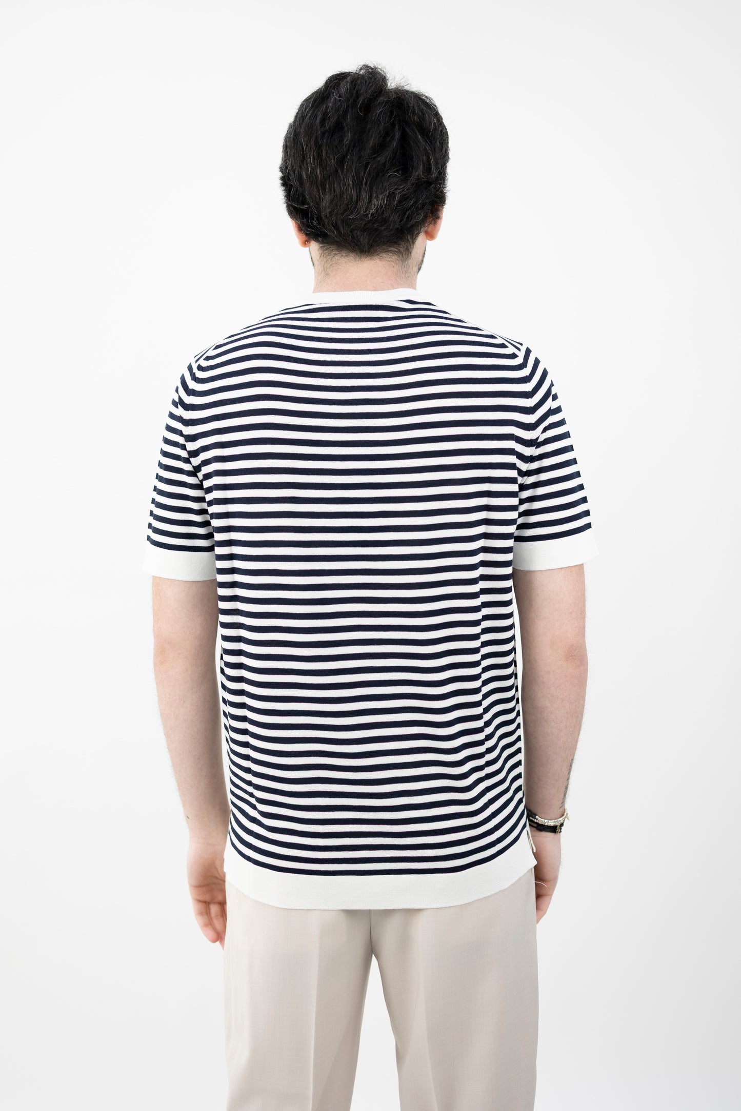 T-SHIRT A RIGHE NAVY/LATTE S0MC CR14R1 8920 Filippo De Lurentiis