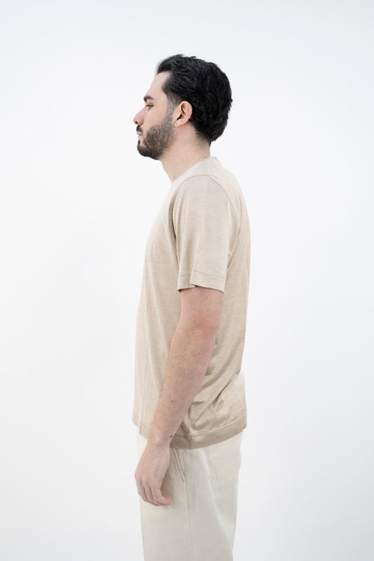 T-SHIRT SETA BEIGE 60121/78304/110 GRAN SASSO