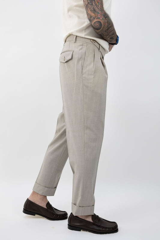 PANTALONE SARTORIALE BEIGE 64214/2 8366 Luigi Bianchi