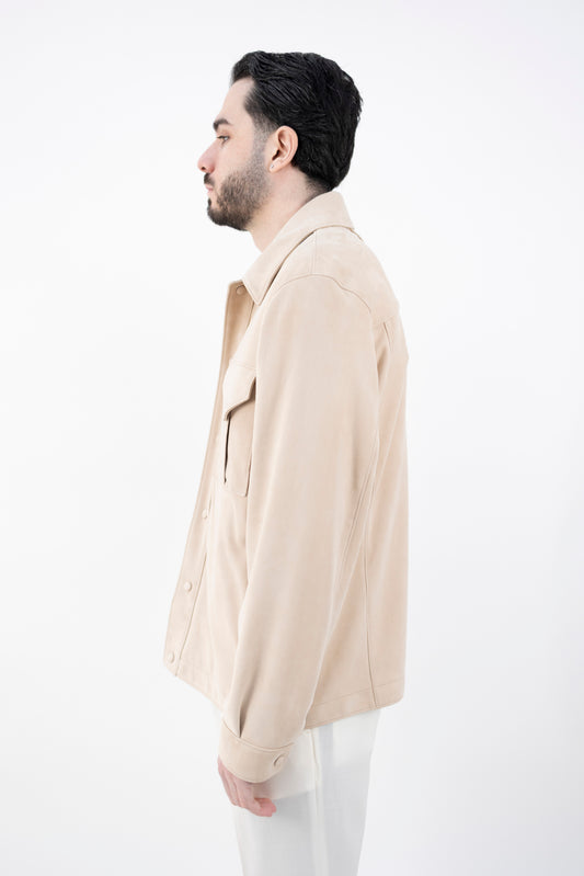 GIUBBINO OVERSHIRT SUEDE BEIGE 407A.F313 7368 VALSTAR