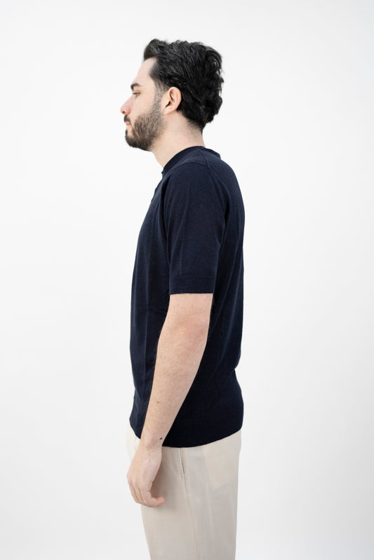 MAGLIA SETA&LINO BLU NAVY SE1MC LS16R 890 Filippo De Lurentiis