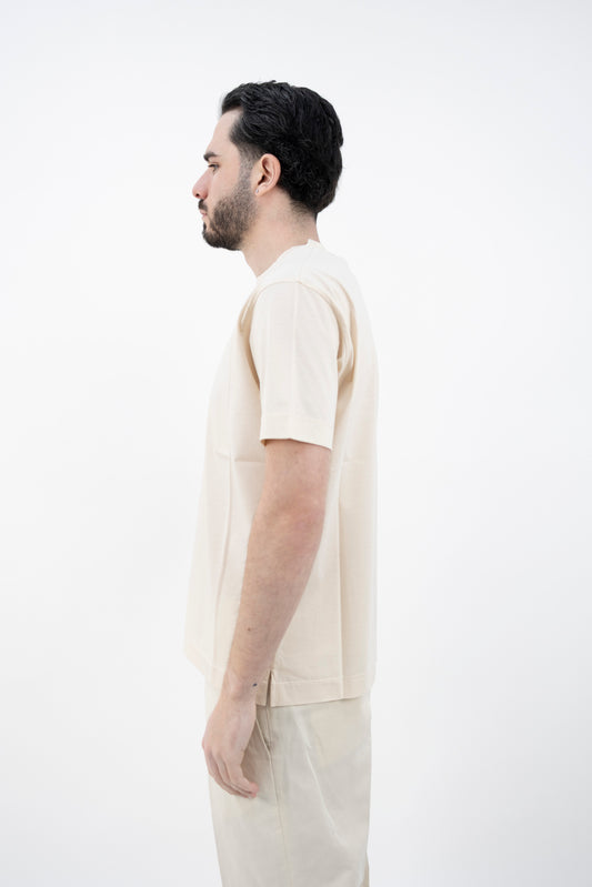 T-SHIRT GIROCOLLO BURRO DF4315 100 DANIELE FIESOLI