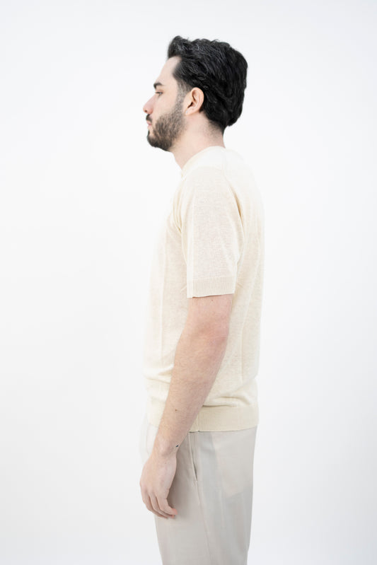 MAGLIA SETA&LINO SE1MC LS16R 030 Filippo De Lurentiis