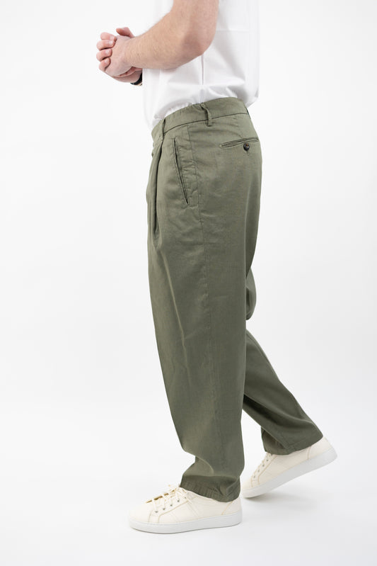 PANTALONE MANHATTANQD MILITARE 300044 072 Quattro decimi BY Briglia