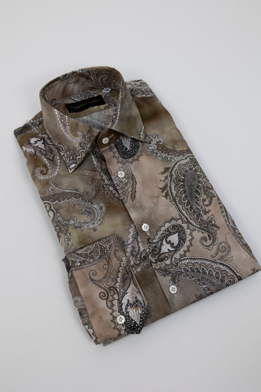 CAMICIA FANTASIA PAISLEY BEIGE 61013/1 6092 GABRIELE PASINI