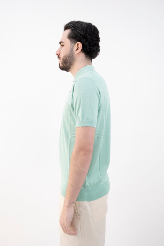 POLO SETA&COTONE VERDE GIADA DC1-22103 670 Della Ciana