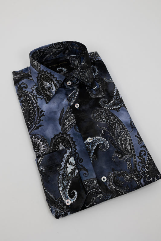 CAMICIA FANTASIA PAISLEY BLU 61013/3 6092 GABRIELE PASINI