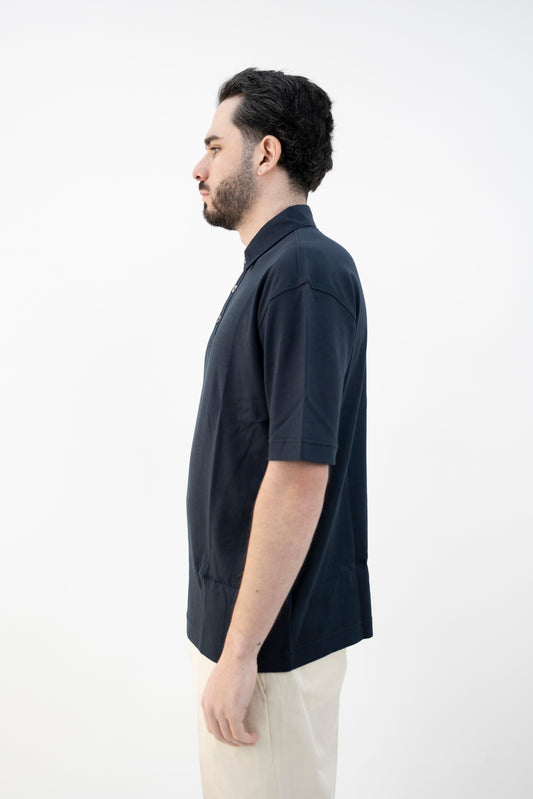 POLO COTONE INTERLOK BLU NAVY DC1-55202 590 Della Ciana