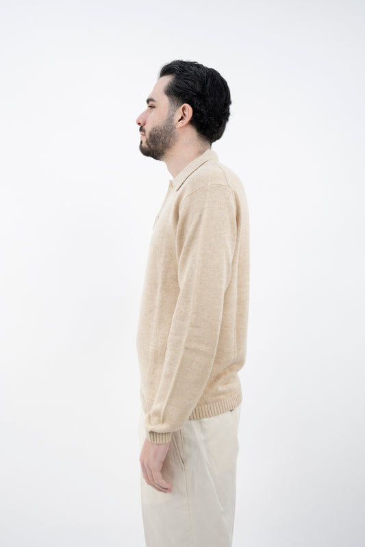 POLO LINO&COTONE SABBIA DF3082 36 DANIELE FIESOLI