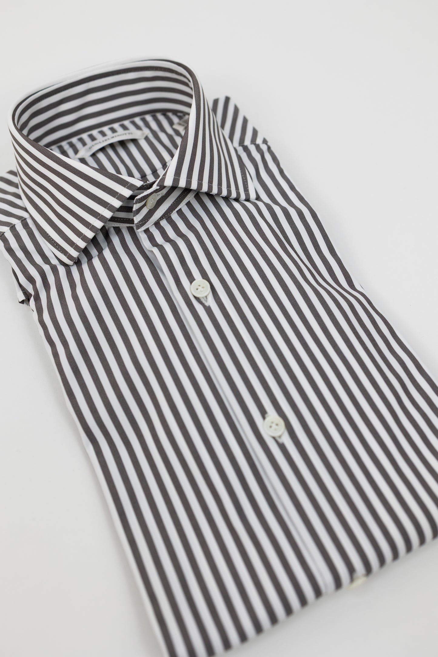 CAMICIA NO IRON 1372GJE RR3 A RIGHE BAINCO TAUPE GUGLIELMINOTTI