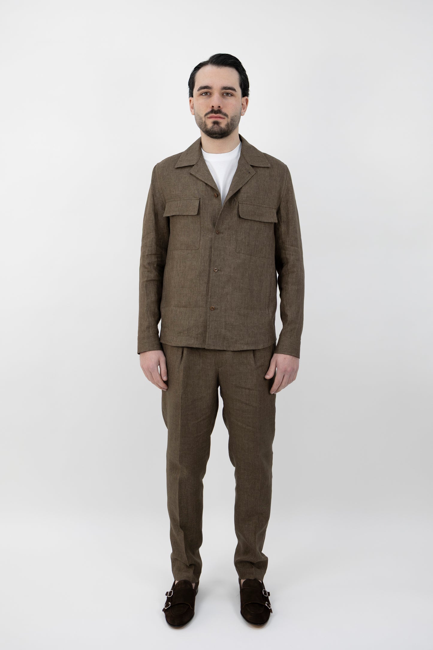 GIACCA CAMICIA JOHNQD MORO LINO 300118 046 Quattro decimi BY Briglia