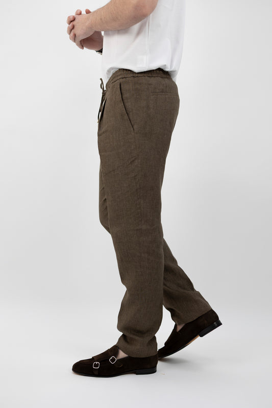 PANTALONE WIMBLEDONSQD MORO LINO 300118 046 Quattro decimi BY Briglia