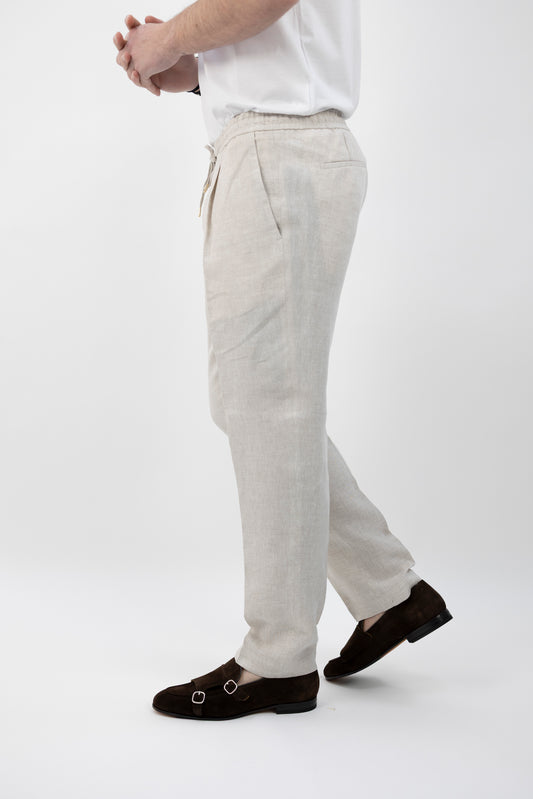 PANTALONE WIMBLEDONSQD SABBIA LINO 300118 023 Quattro decimi BY Briglia