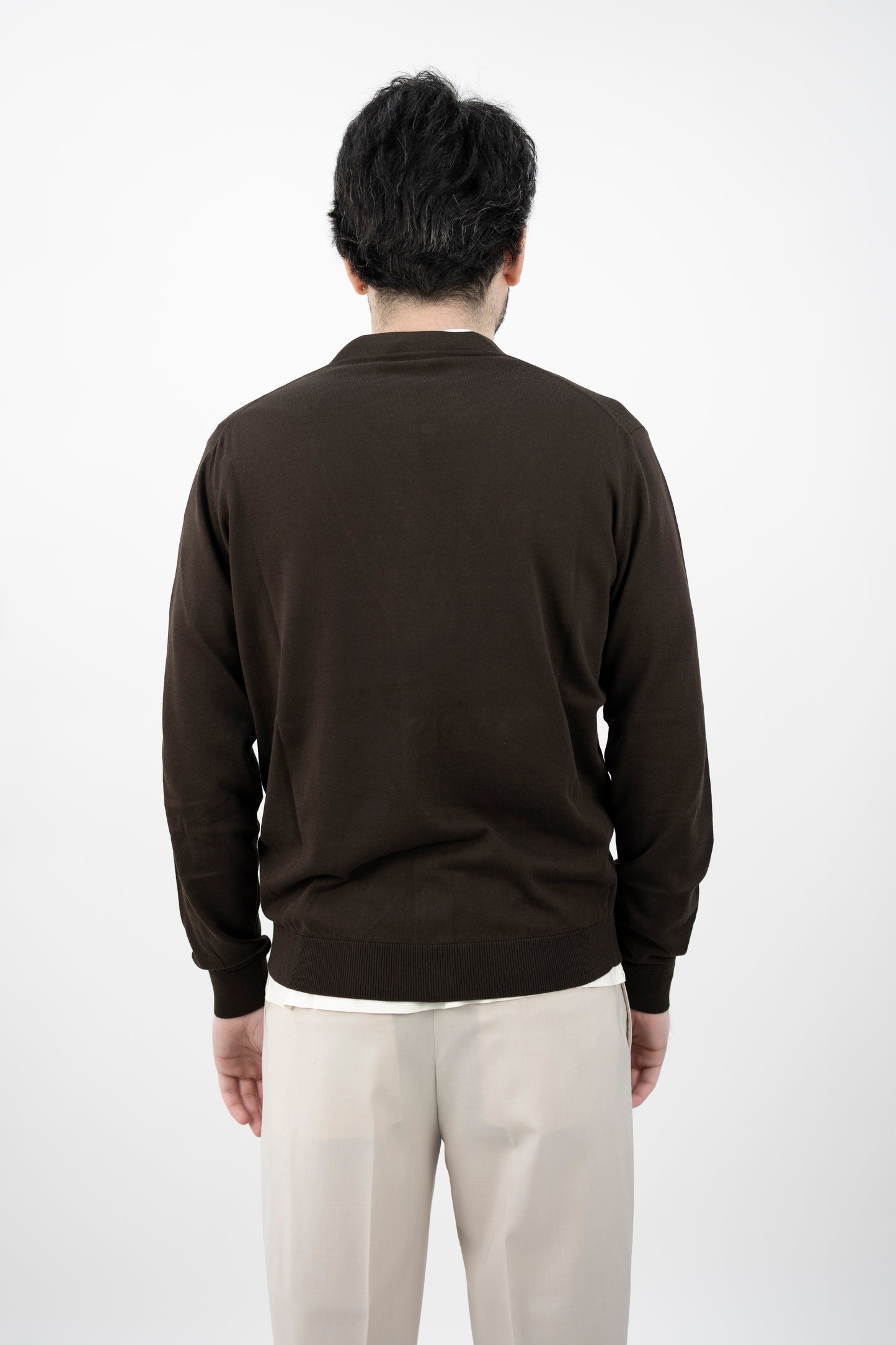 CARDIGAN CREPE TESTA DI MORO CB1ML CR14R 190 Filippo De Lurentiis