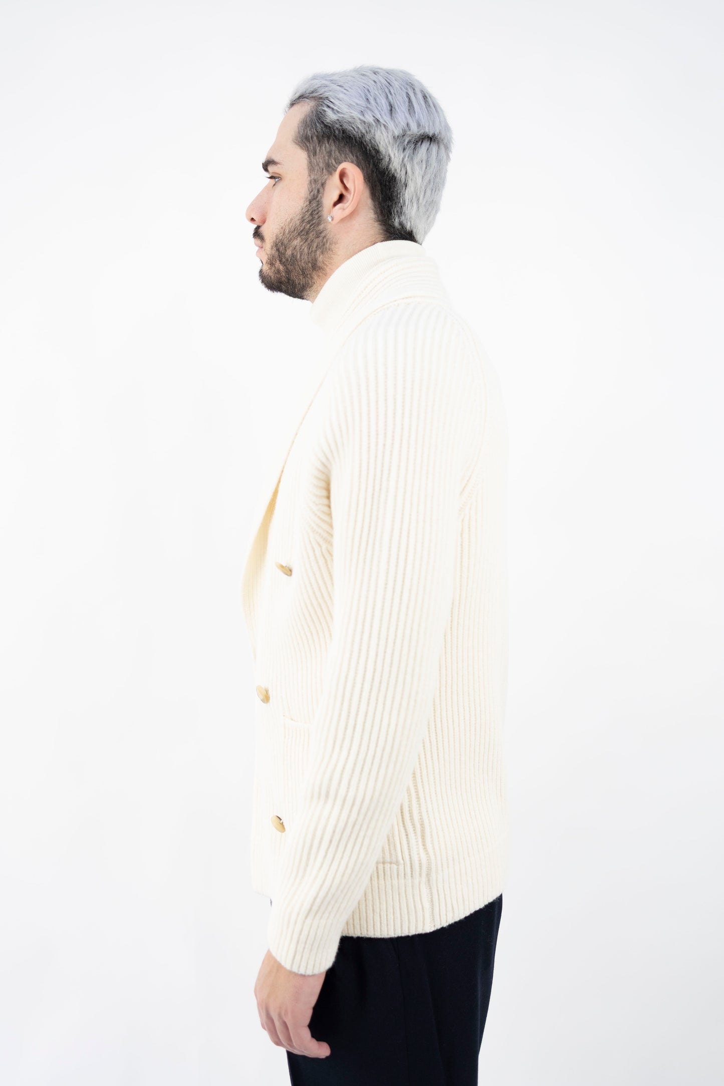 CARDIGAN IN LANA BIANCO 13183/25072 001 GRAN SASSO