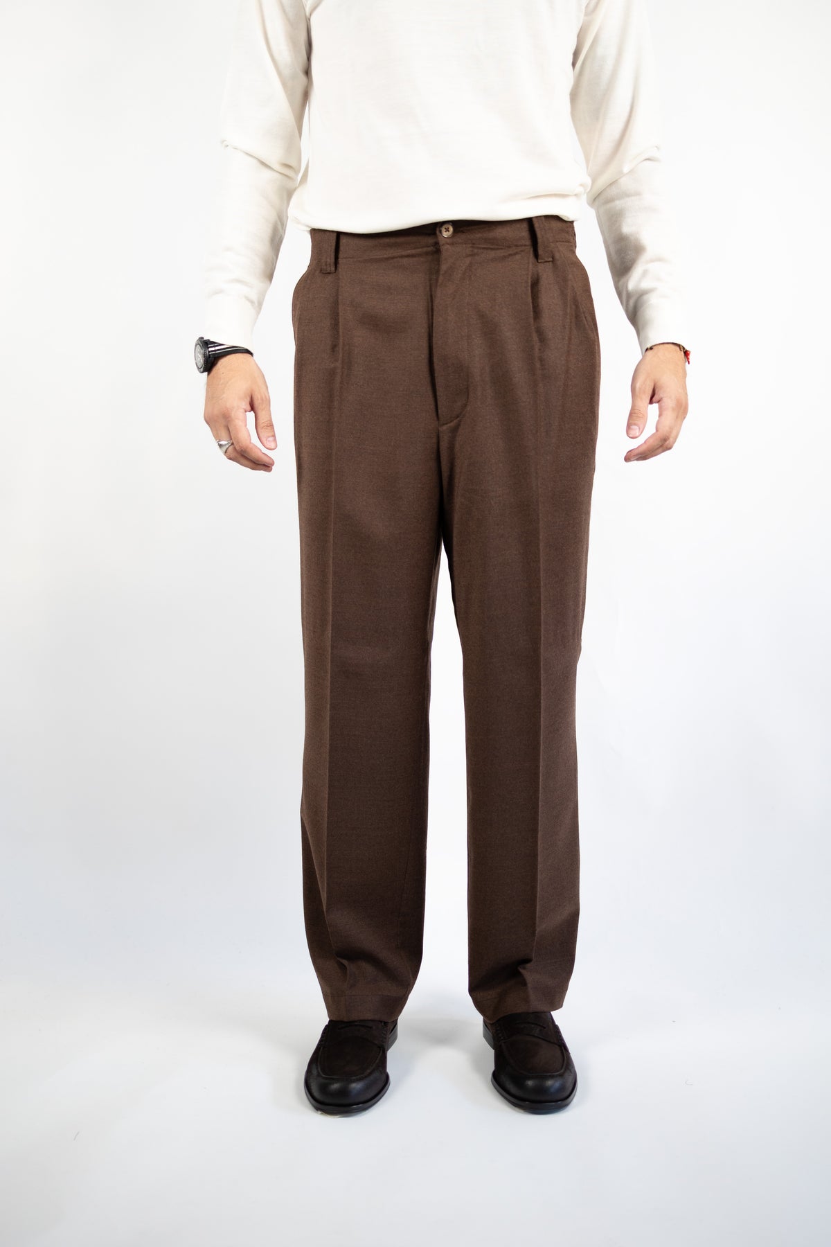 PANTALONE MARK IN LANA TABACCO L.B.M.