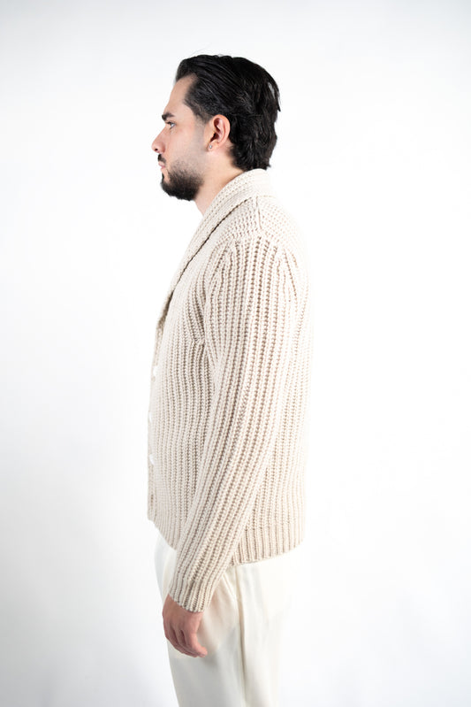 CARDIGAN A COSTA INGLESE IN LANA MERINO EXTRAFINE DANIELE FIESOLI