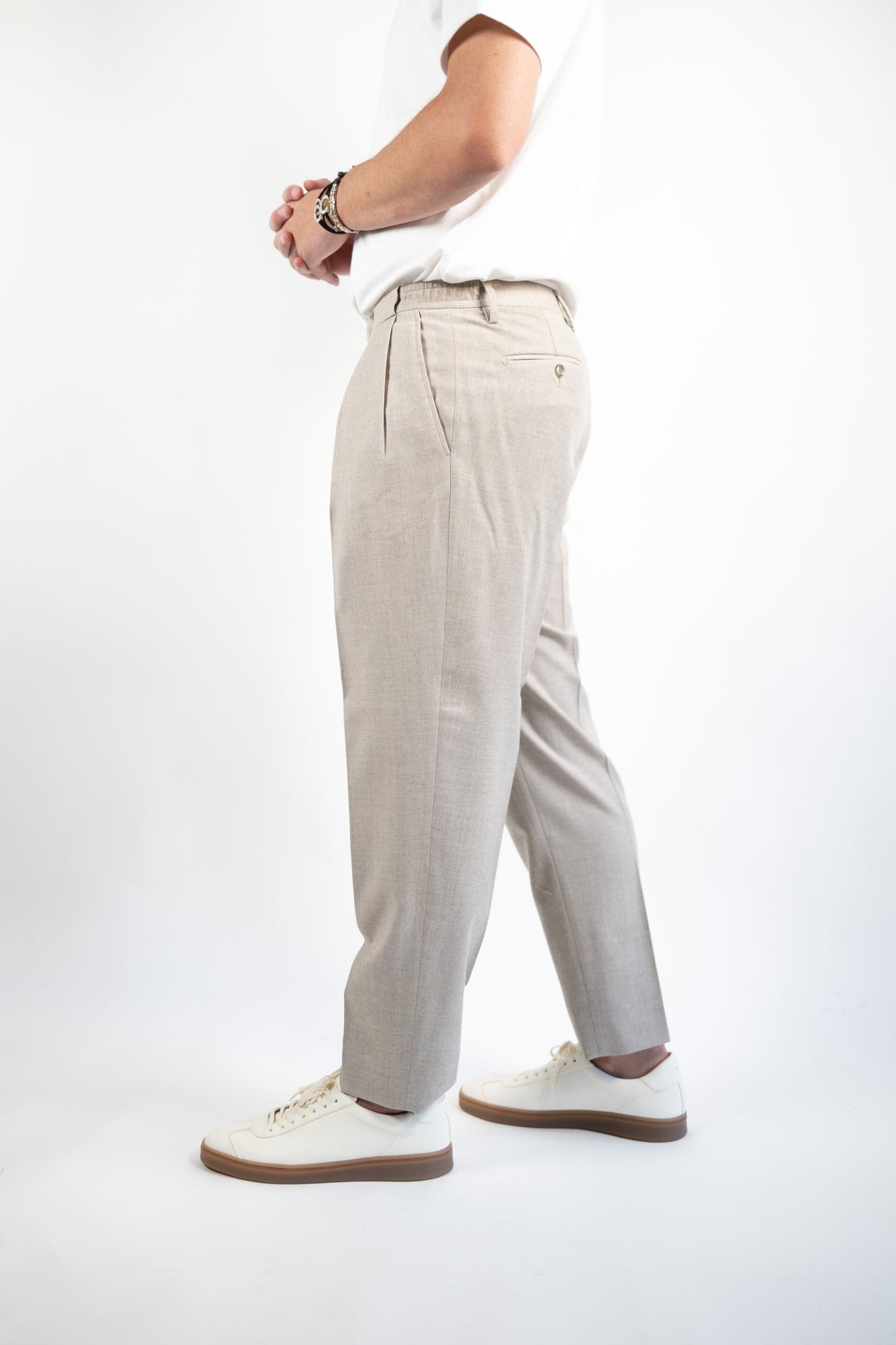 PANTALONE PORTOBELLO SABBIA FLANELLA QUATTRO DECIMI BY BRIGLIA