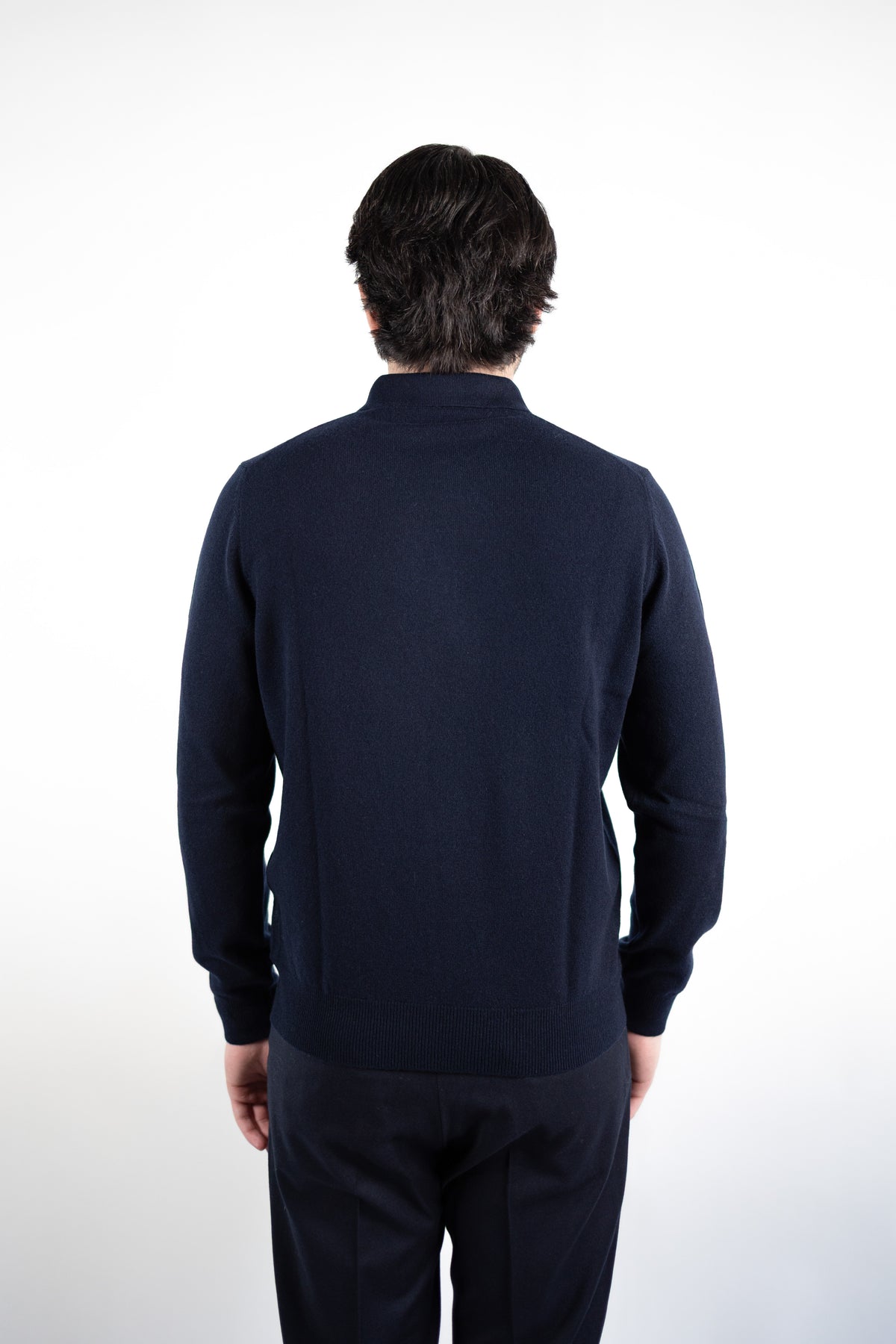 POLO IN CASHMERE & LANA BLU GRAN SASSO